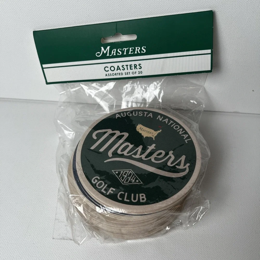 Masters Augusta National Golf Club Coasters Assorted Set of 20 Green 1934 Logo